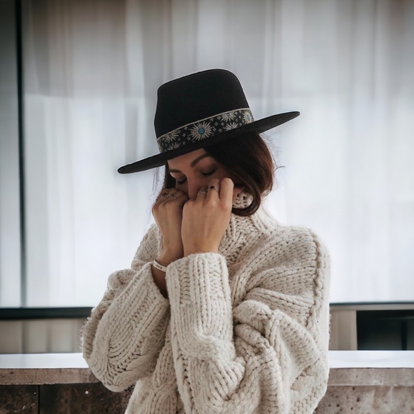 LACK OF COLOR THE PHOENIX FEDORA HAT BLACK SIZE 57CM(M) - Picture 14 of 15